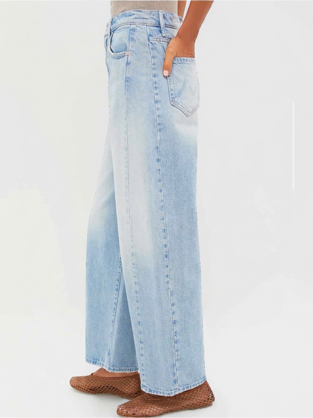 MOTHER Superior The Full Pipe Flood in Back Pedal Bowed Barrel Leg Jeans 33 - Picture 5 of 16